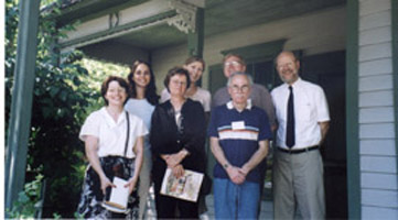 Members visiting the Sinclair Lewis Boyhood Home in 2000