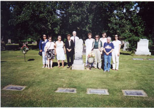 Members visiting Lewis's Grave